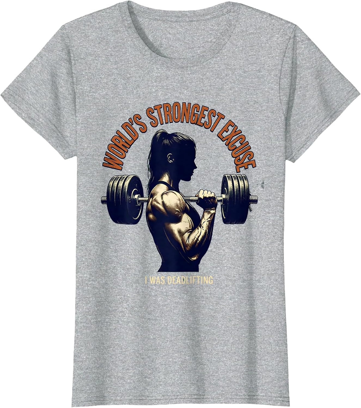 World's Strongest Excuse I Was Deadlifting Vintage T-Shirt - Heather Grey