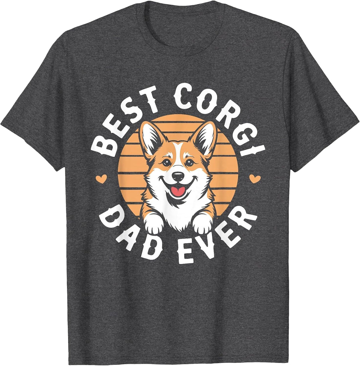 Best Corgi Dad Ever Shirt Men Daddy Dog Lover Fathers Day T-Shirt - Dark Heather Grey