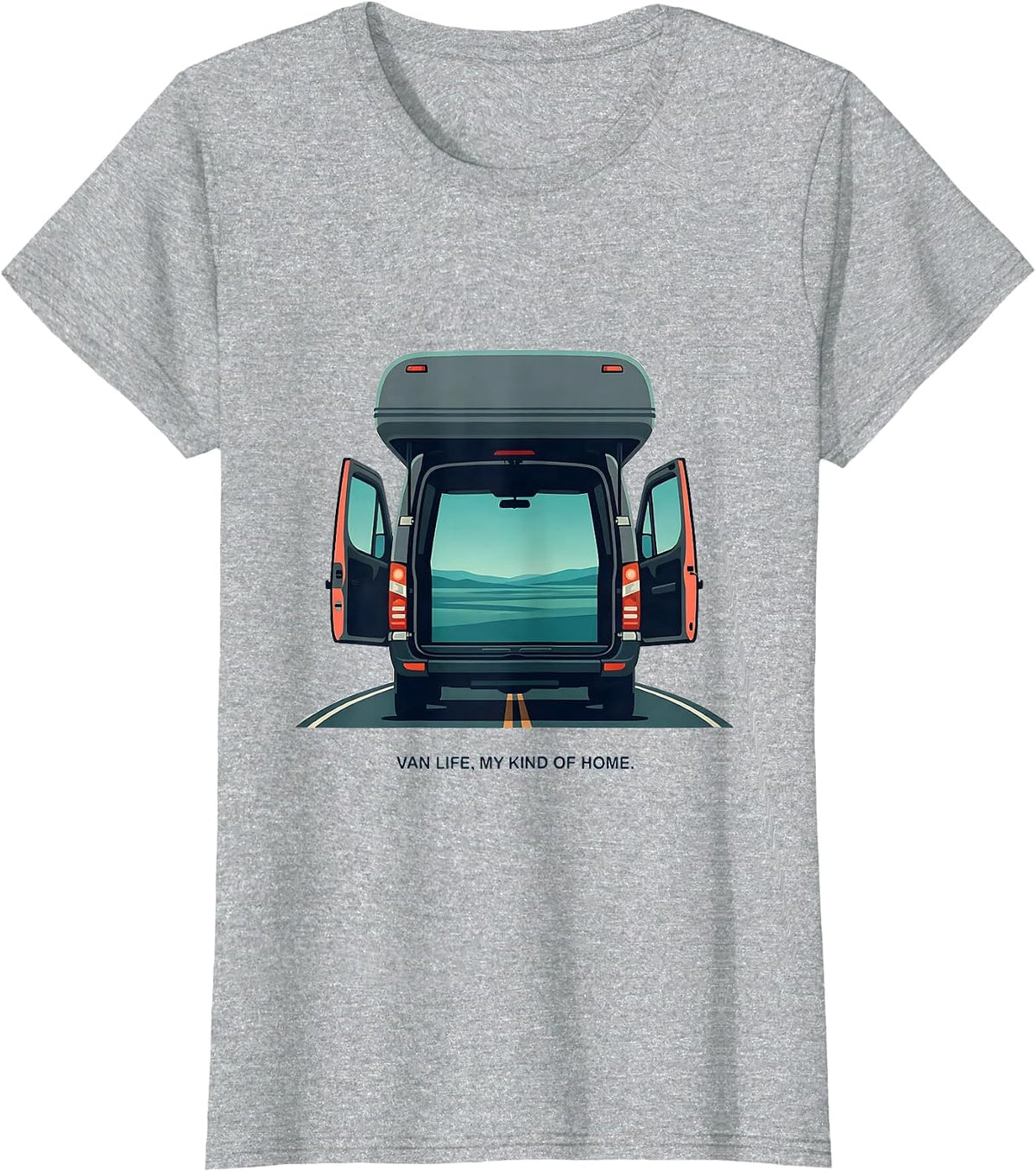 Van Life My Kind Of Home Retro Van Dwellers Nomad Travel T-Shirt - Heather Grey