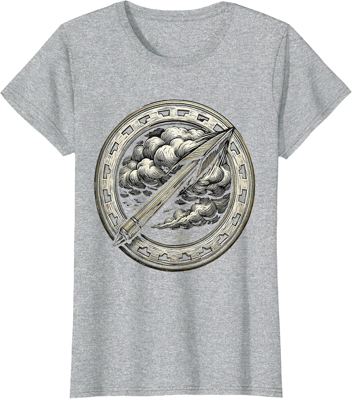Javelin Through Storm Clouds Sports Graphic T-Shirt - Heather Grey
