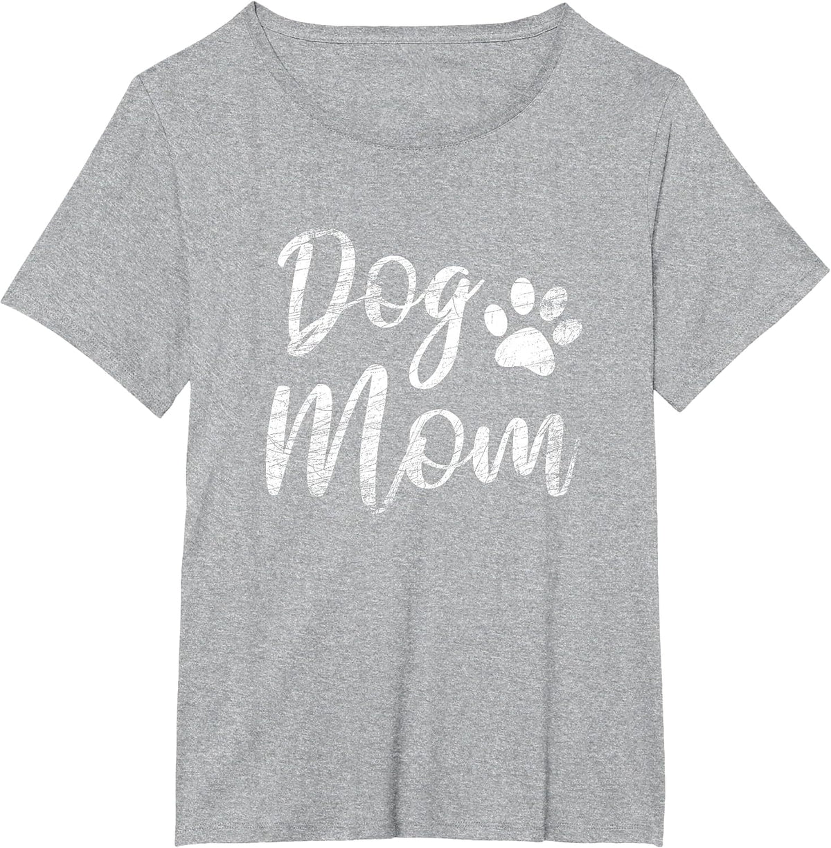 Dog Mom - Vintage/Worn Design - Funny Dog Paw - Classic T-Shirt - Heather Grey
