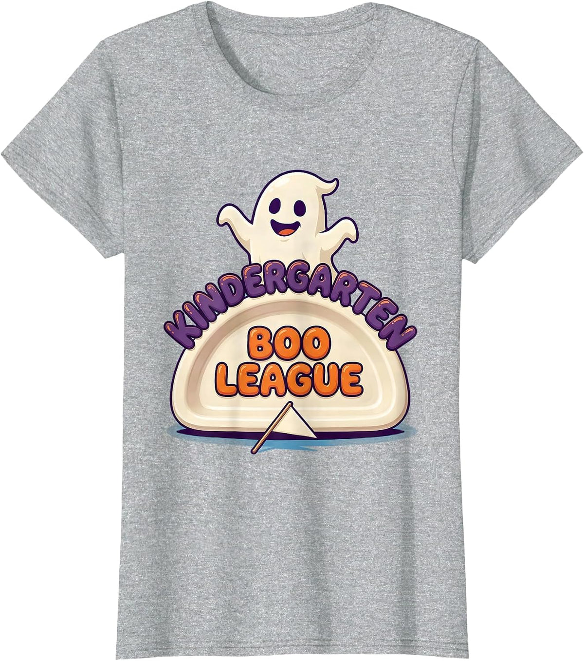 Women's Kindergarten Boo League Playful Halloween Teacher Student T-Shirt - Heather Grey