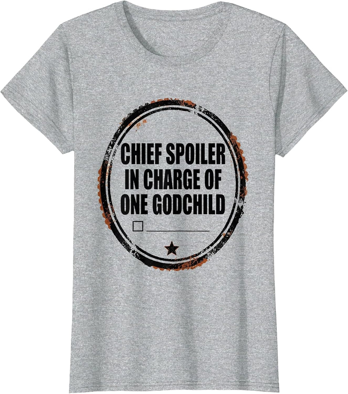 Women's Chief Spoiler-In-Charge Of One Godchild Funny Godmother Gift T-Shirt - Heather Grey