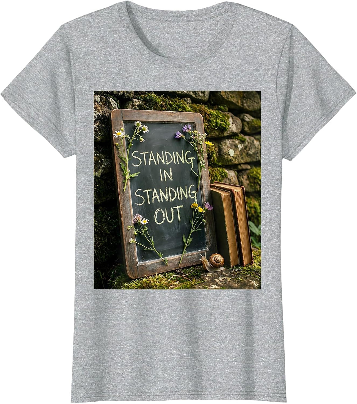 Standing In Standing Out Substitute Teacher Design T-Shirt - Heather Grey