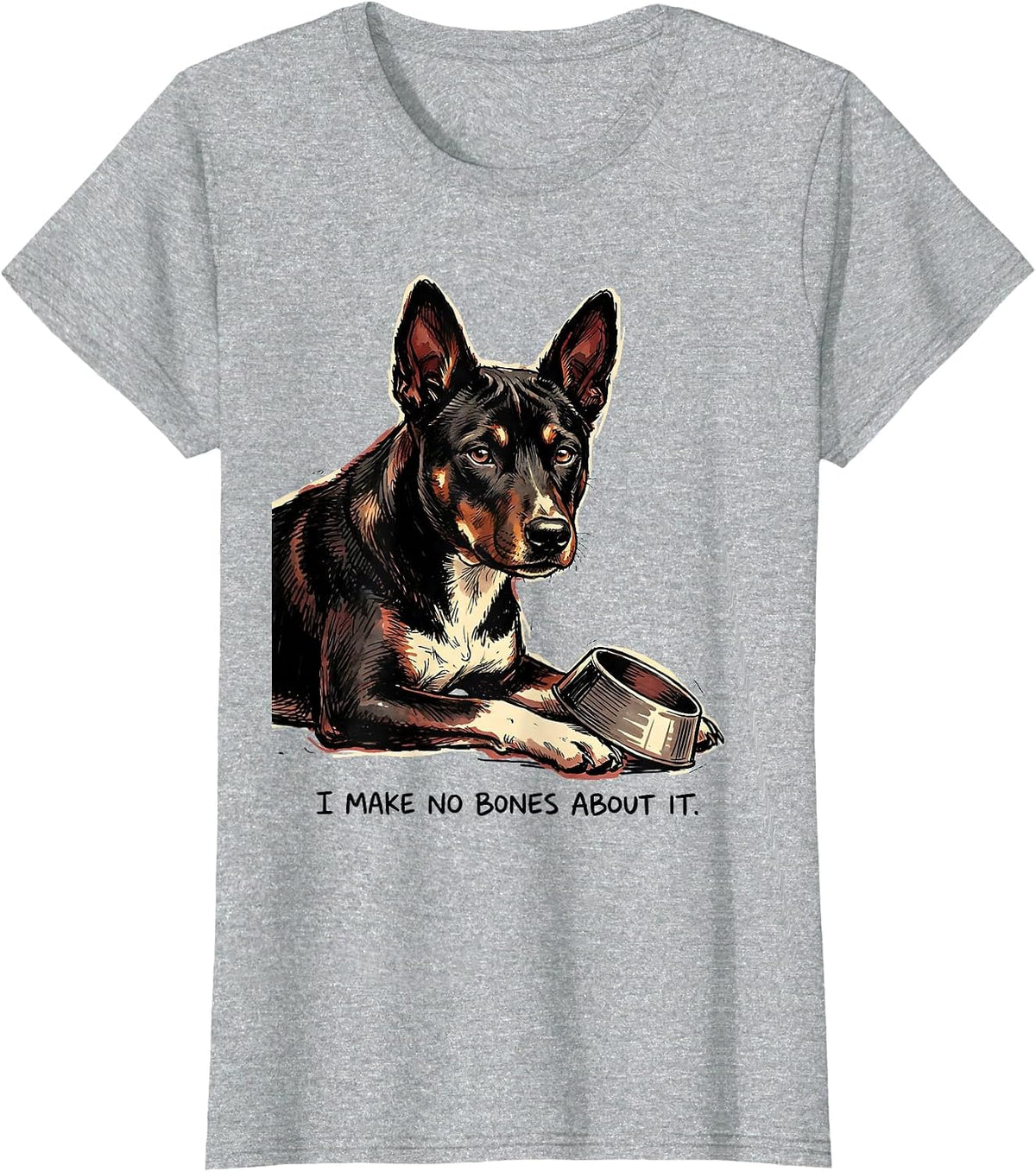 Women's I Make No Bones About It Funny Basenji Dog Owner Humor T-Shirt - Heather Grey