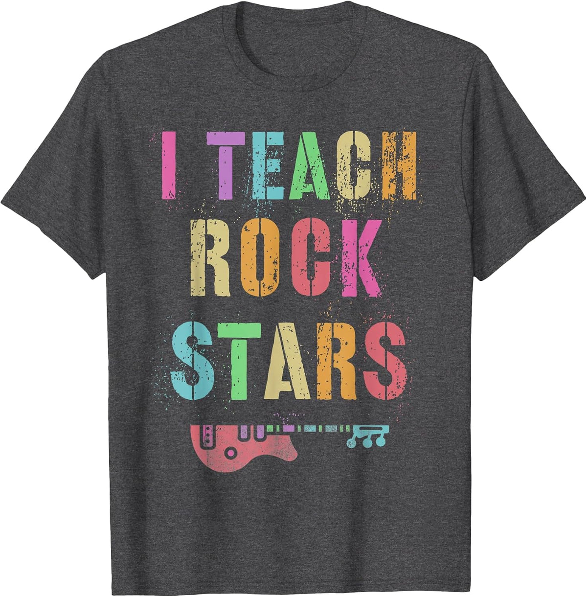 Teachers Back to School Tribe I Teach Rock Stars Educator T-Shirt - Dark Heather Grey