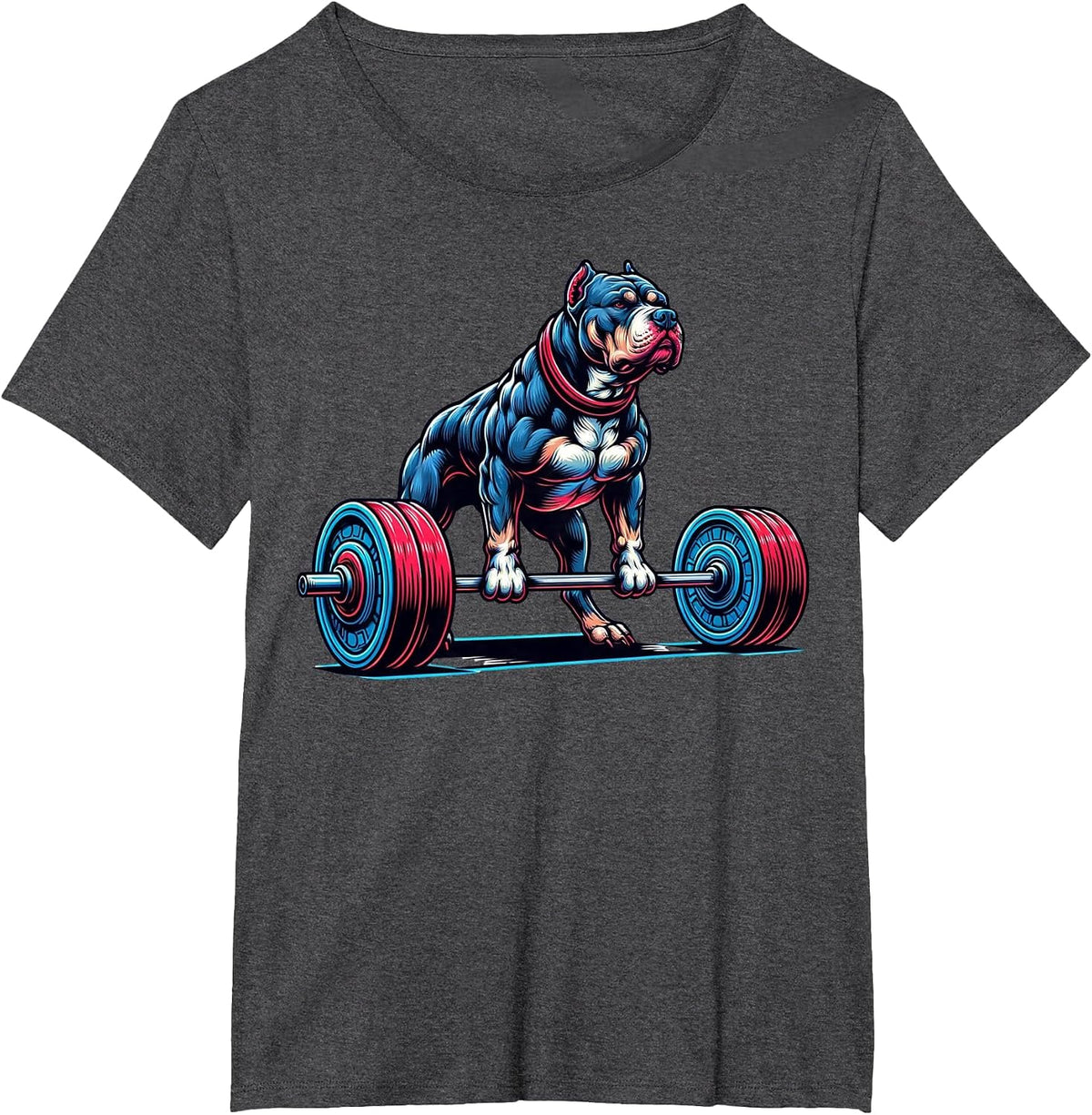 Pitbull Deadlifting Shirt, Pit Bull Gym Workout Deadlift Gym T-Shirt - Dark Heather Grey