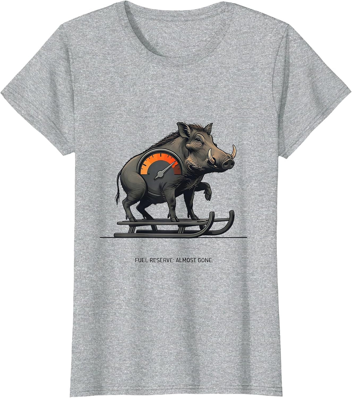 Fuel Reserve Almost Gone Funny Gym Workout Weightlifting T-Shirt - Heather Grey