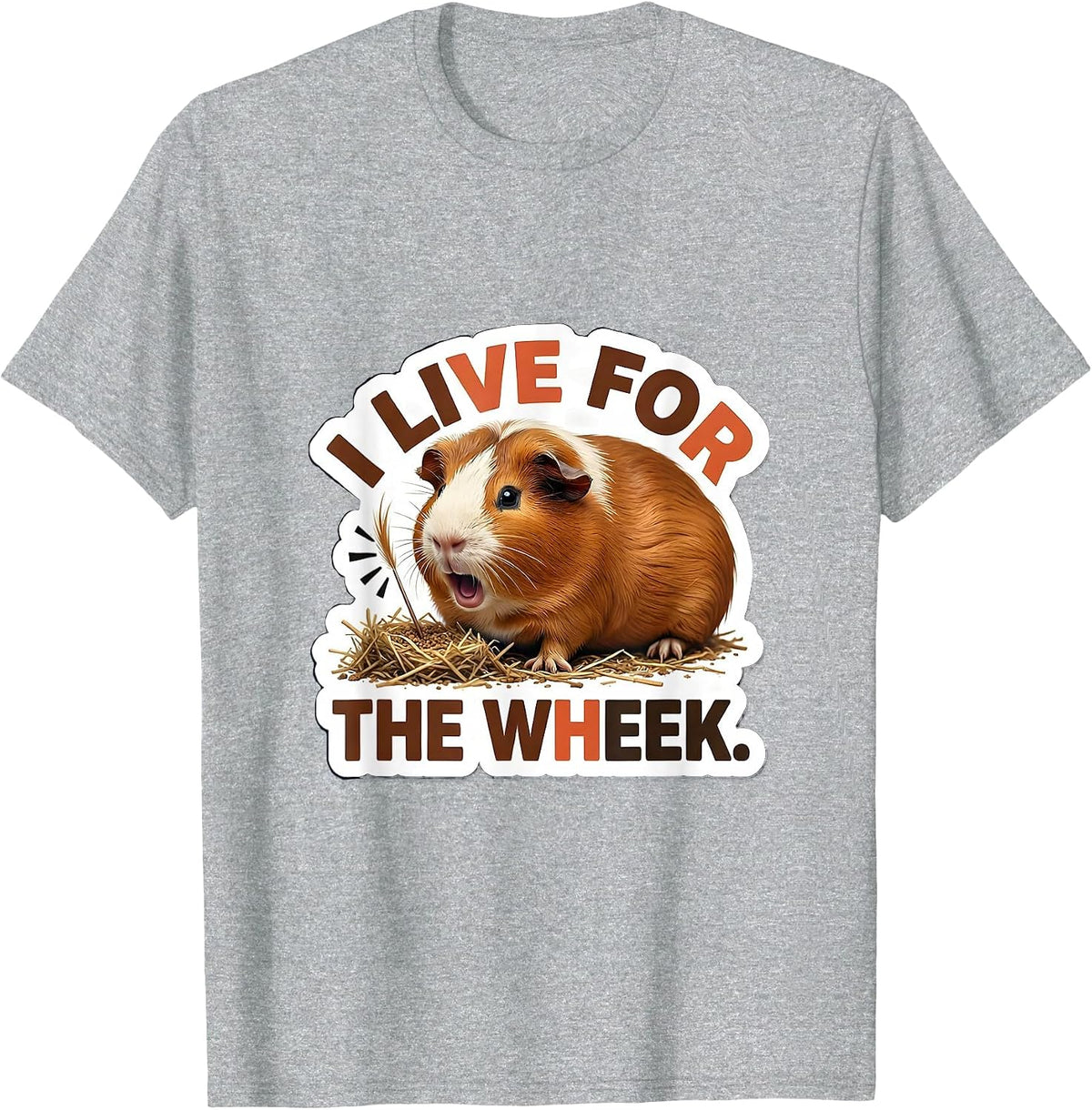 Men's I Live For The Wheek Funny Guinea Pig Pet Lover Humor T-Shirt - Heather Grey