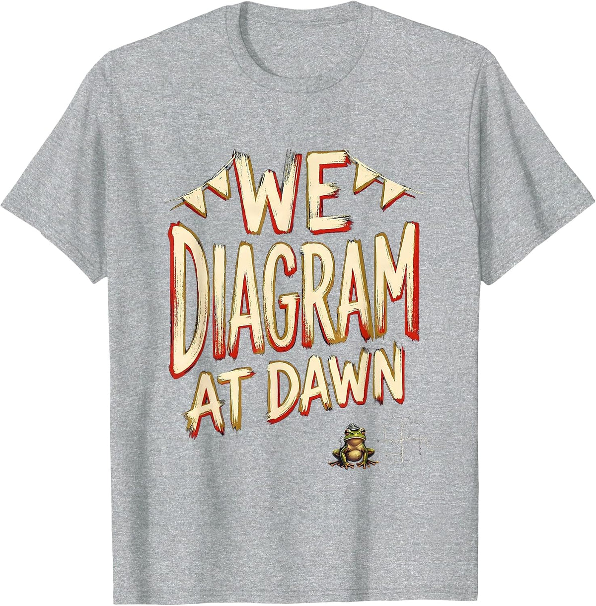 Men's We Diagram At Dawn Funny Teacher Frog Back To School T-Shirt - Heather Grey