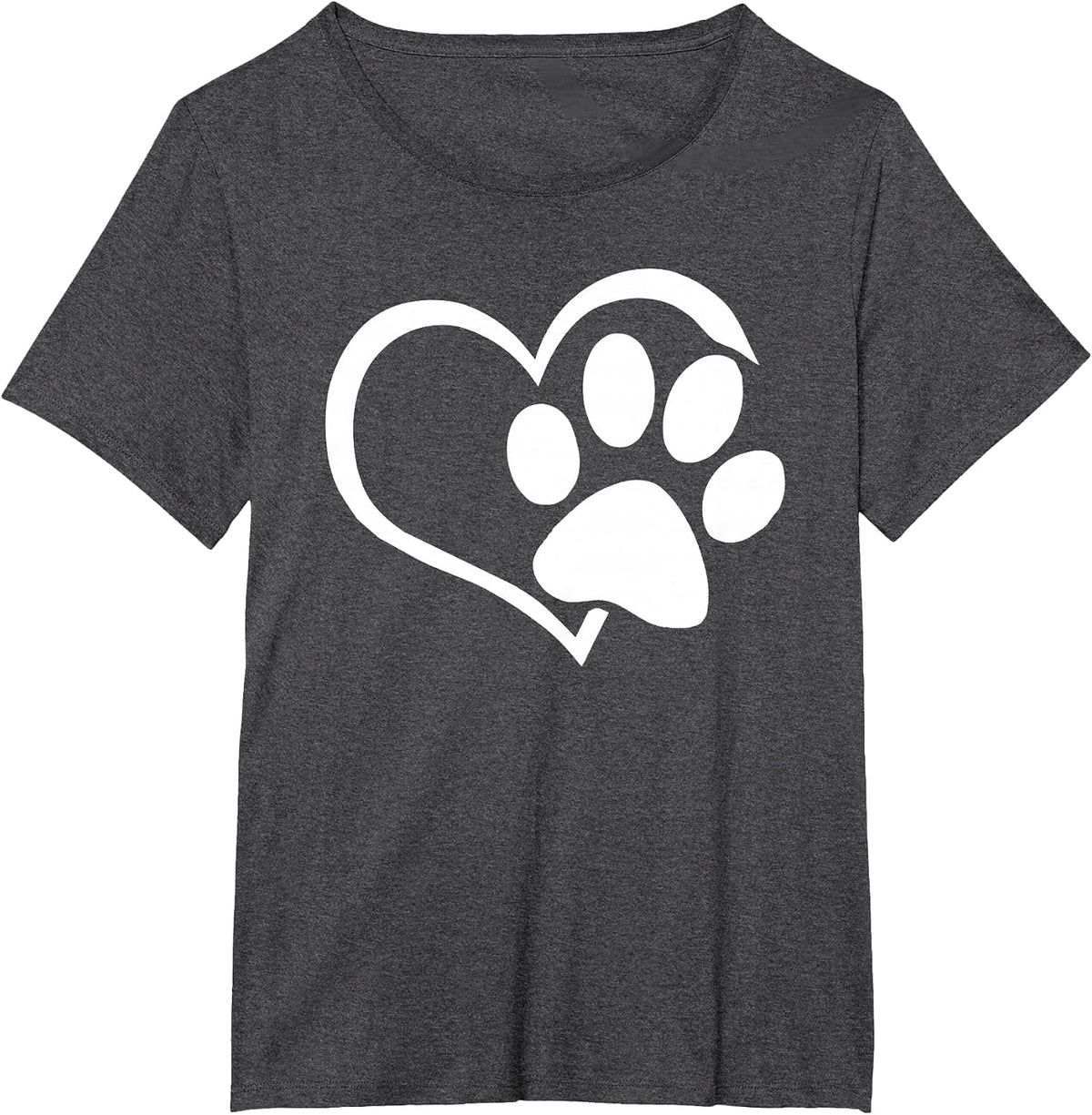 Dog Dad Mom Puppy Shirt Love Dogs Paw Print Heart Women Men T-Shirt - Dark Heather Grey