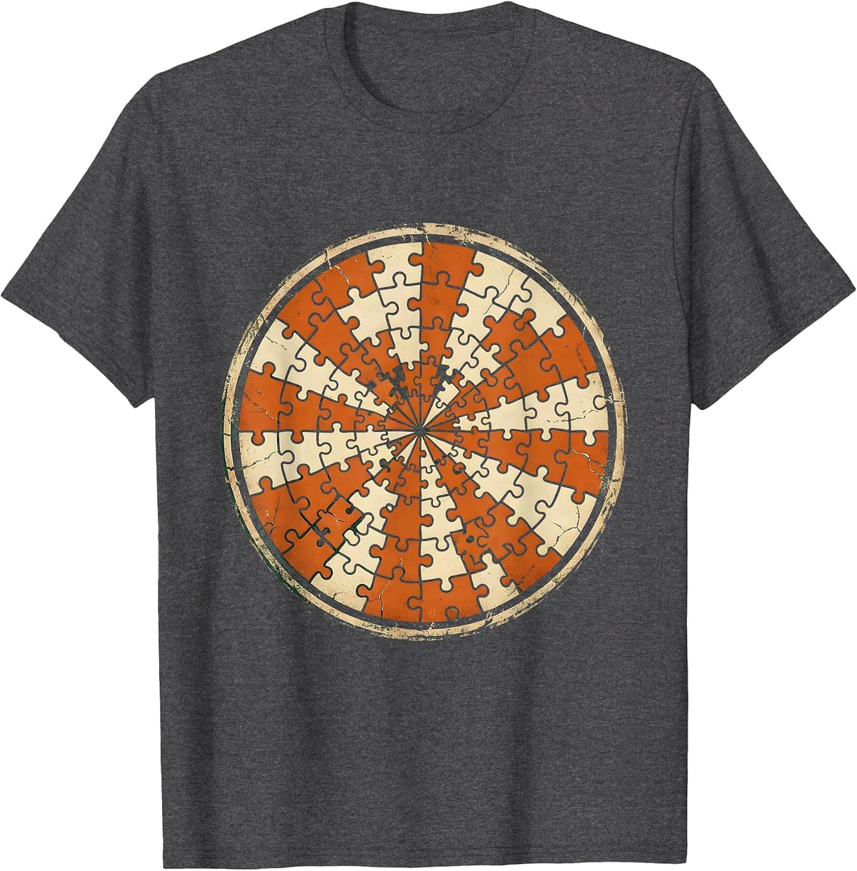 Men's Paraprofessional Colorful Puzzle Pieces Graphic T-Shirt - Dark Heather Grey
