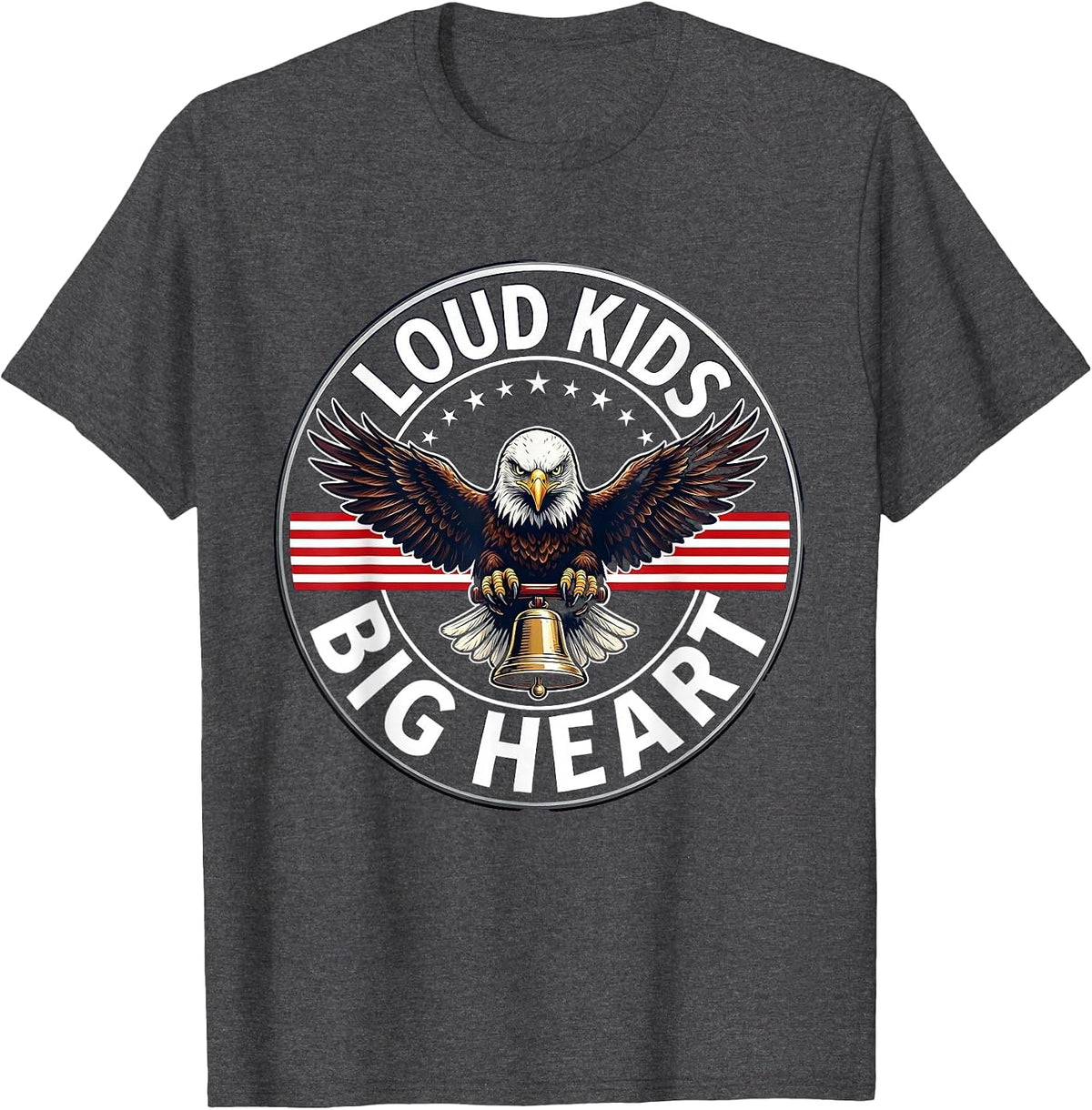 Loud Kids Big Heart 5th Grade Teacher Design T-Shirt - Dark Heather Grey