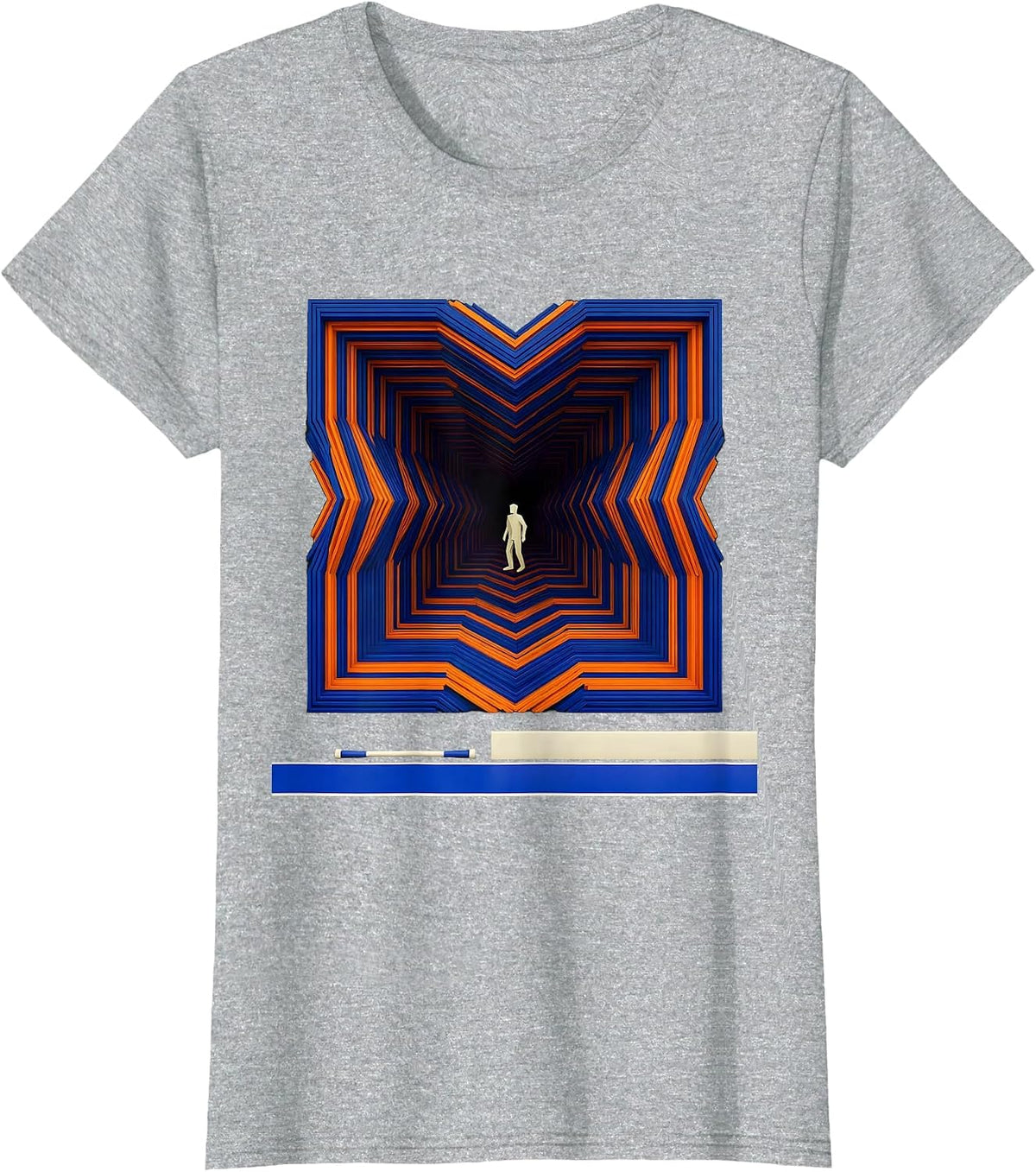 Women's Angular Zigzag Course Gates Cross Country Runner Humor T-Shirt - Heather Grey