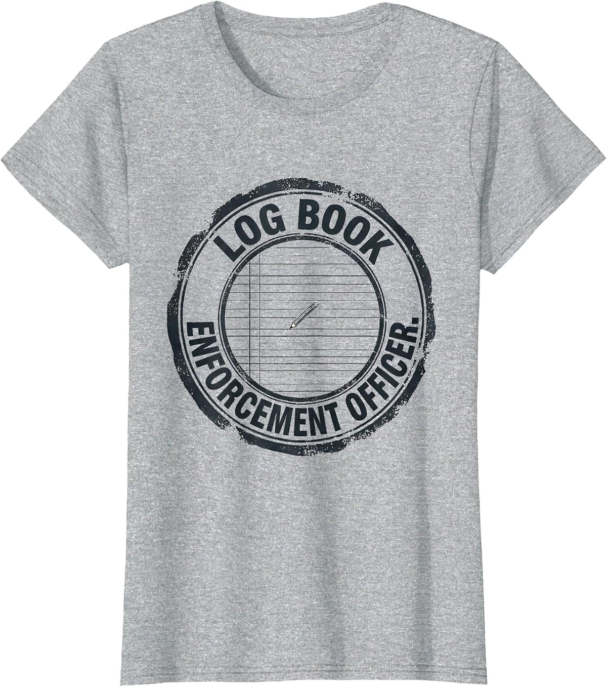 Log Book Enforcement Officer Funny Ham Radio Operator Hobby T-Shirt - Heather Grey