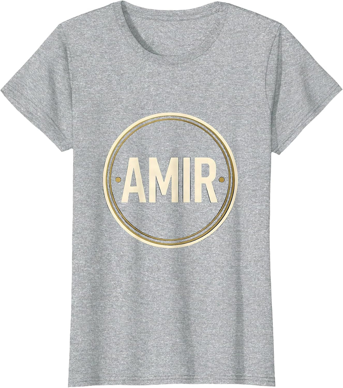 Women's AMIR Bold Typography Name Seal Van Life Traveler Gift T-Shirt - Heather Grey