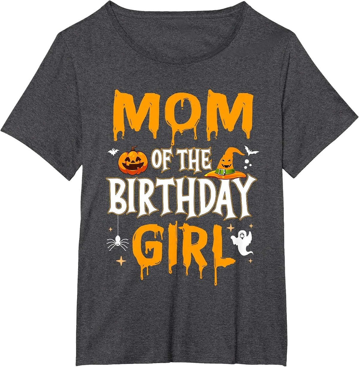 Mom of the Birthday Girl Halloween 1st Birthday Girl T-Shirt - Dark Heather Grey