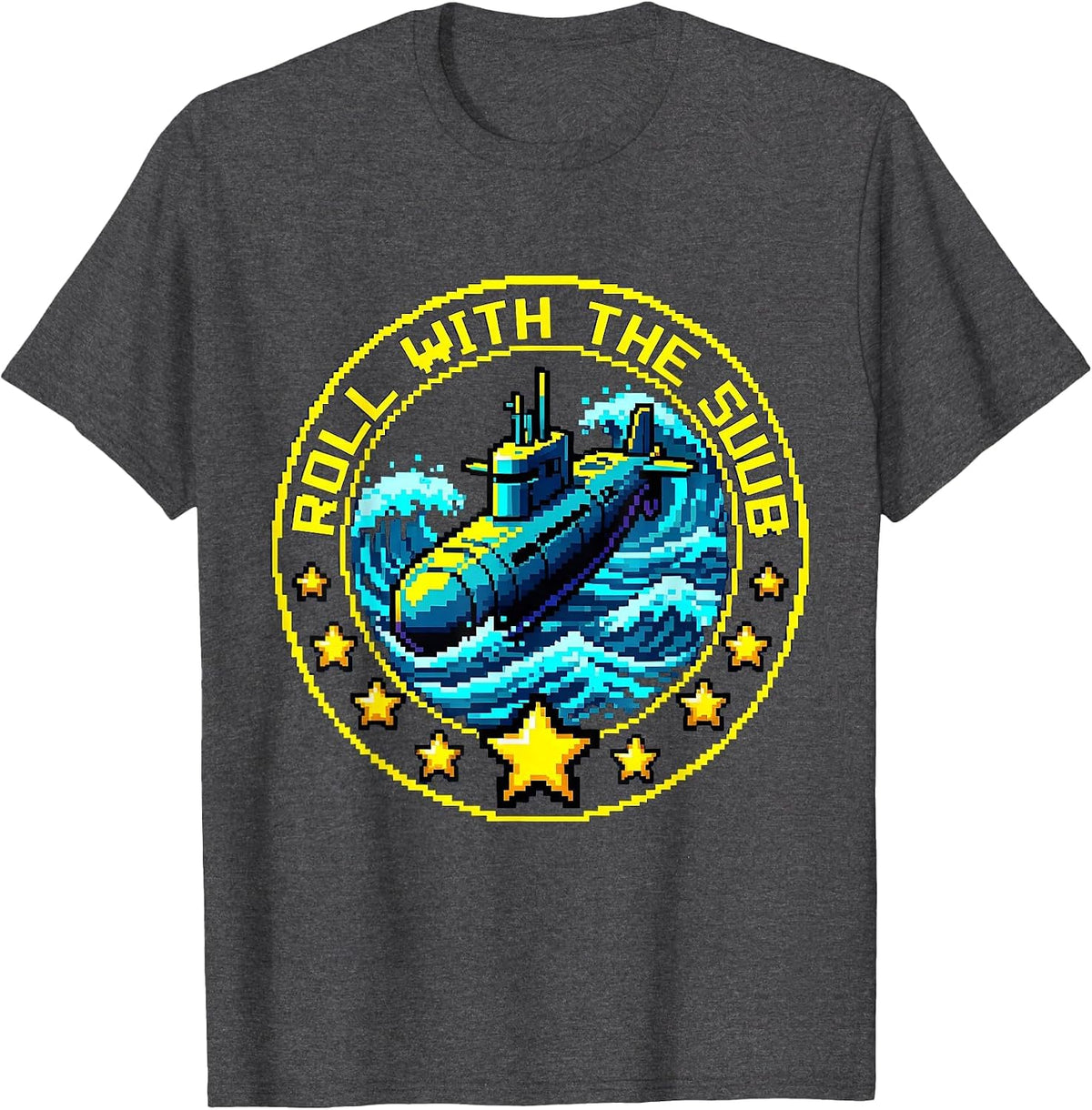 Roll with the Sub Substitute Teacher Design T-Shirt - Dark Heather Grey