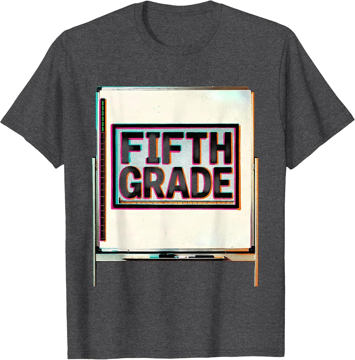 Men's Fifth Grade Retro Teacher Back To School T-Shirt - Dark Heather Grey