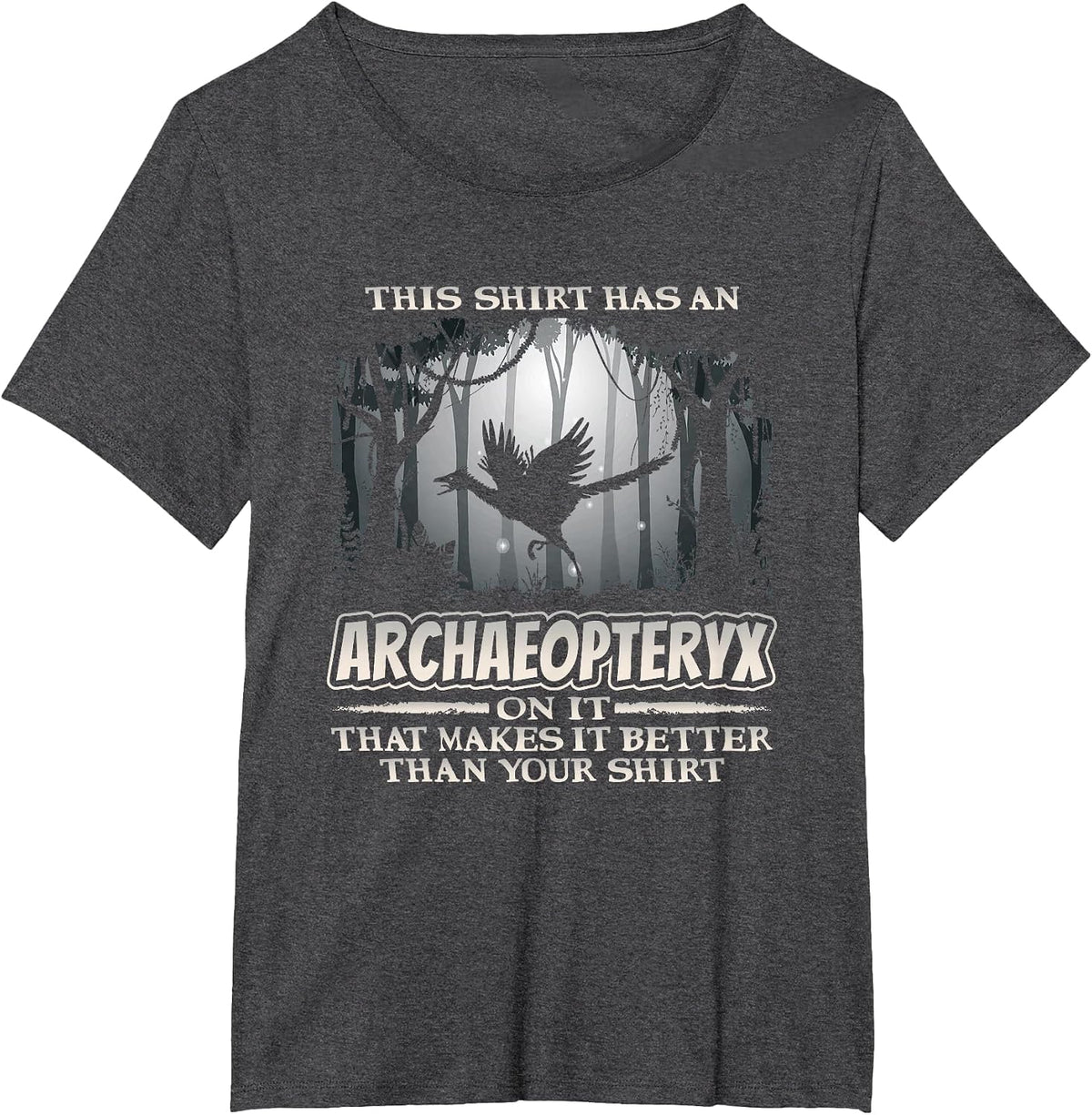 Archaeopteryx Dinosaur Funny Jurassic Period Dino Lover T-Shirt - Dark Heather Grey