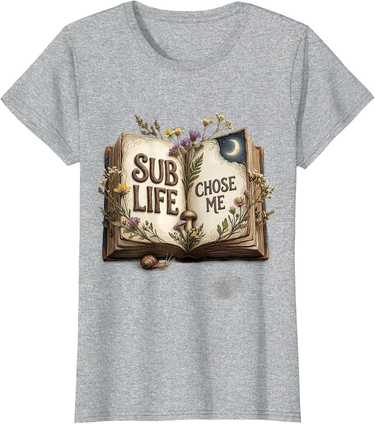 Sub Life Chose Me Substitute Teacher Design T-Shirt - Heather Grey