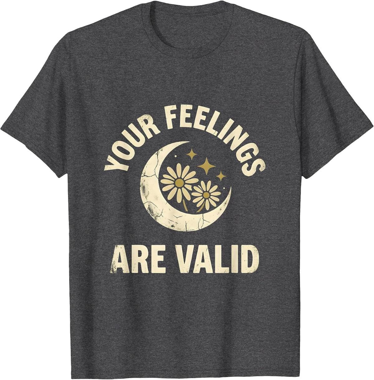 Men's Your Feelings Are Valid School Counselor Design T-Shirt - Dark Heather Grey