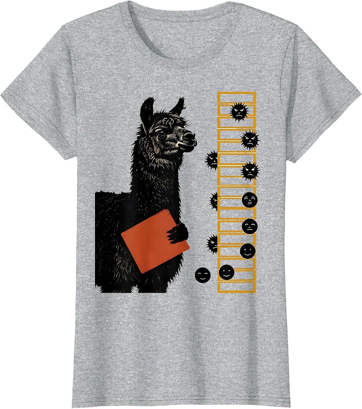Women's Alpaca Calm Counselor Humor Mental Health Therapist T-Shirt - Heather Grey