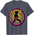 80s Hair Metal Guitarist Shredding on Stage T-Shirt - Heather Blue