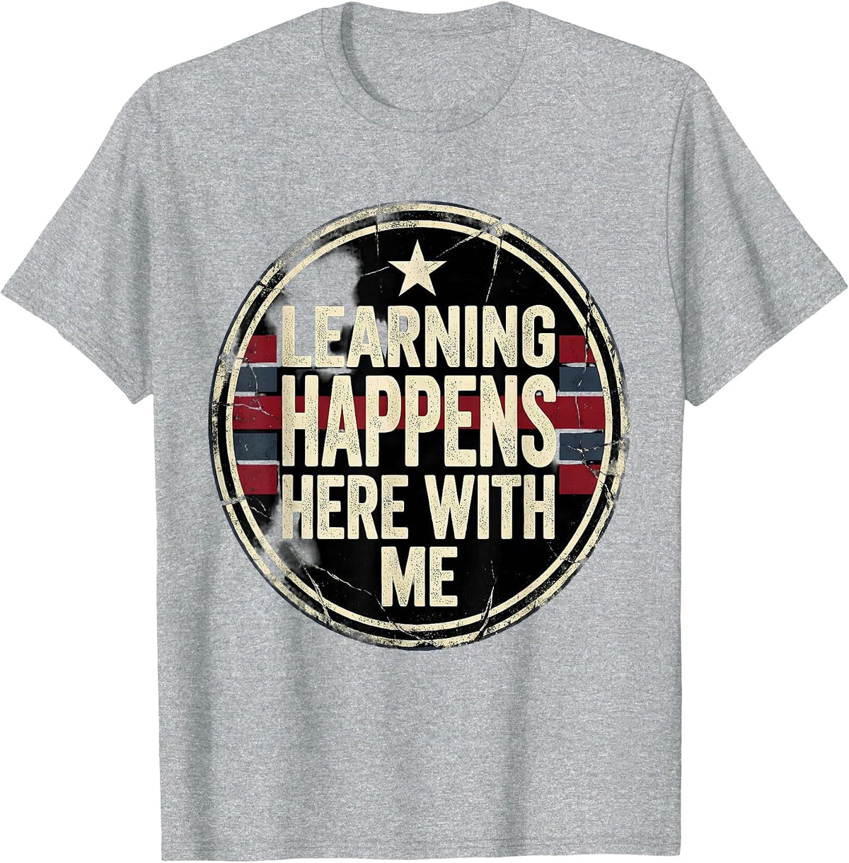 Men's Learning Happens Here With Me Paraprofessional T-Shirt - Heather Grey