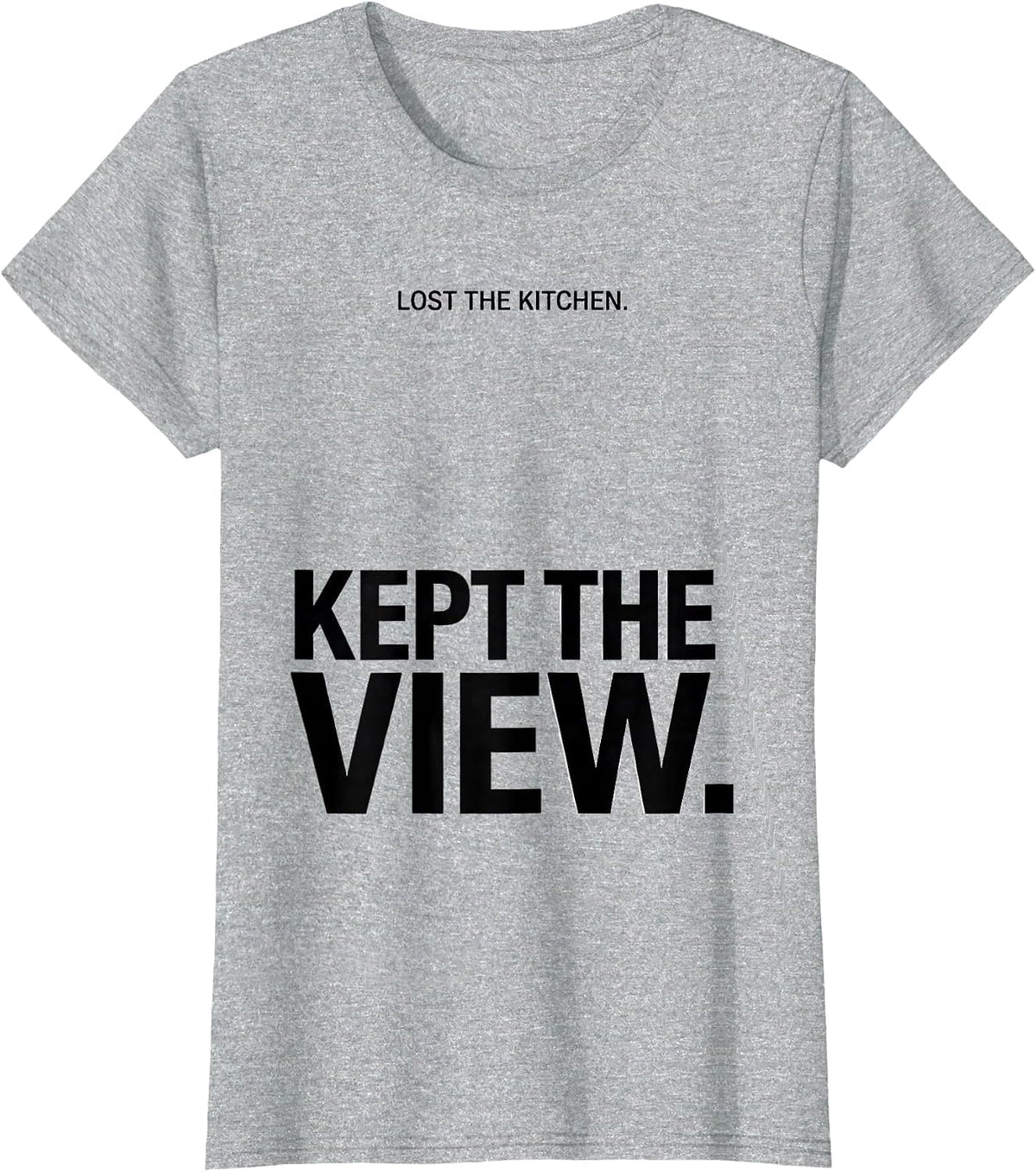 Women's Lost The Kitchen Kept The View Minimalist Van Life Nostalgic T-Shirt - Heather Grey