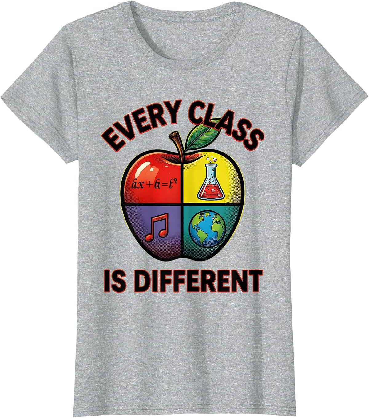 Every Class Is Different Substitute Teacher Design T-Shirt - Heather Grey