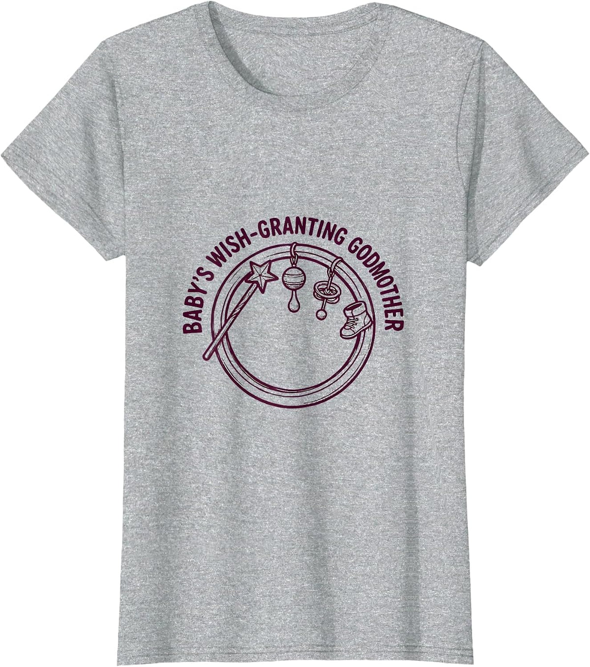 Baby's Wish-Granting Godmother Minimalist Fairy Godmother T-Shirt - Heather Grey