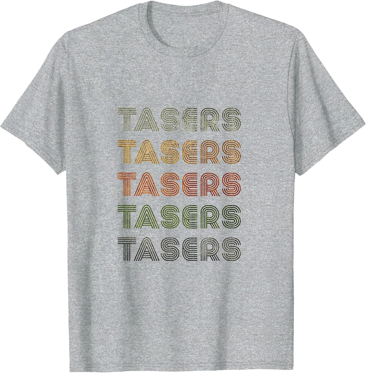 Love Heart Tasers Tee Grunge Vintage Style Black Tasers T-Shirt - Heather Grey