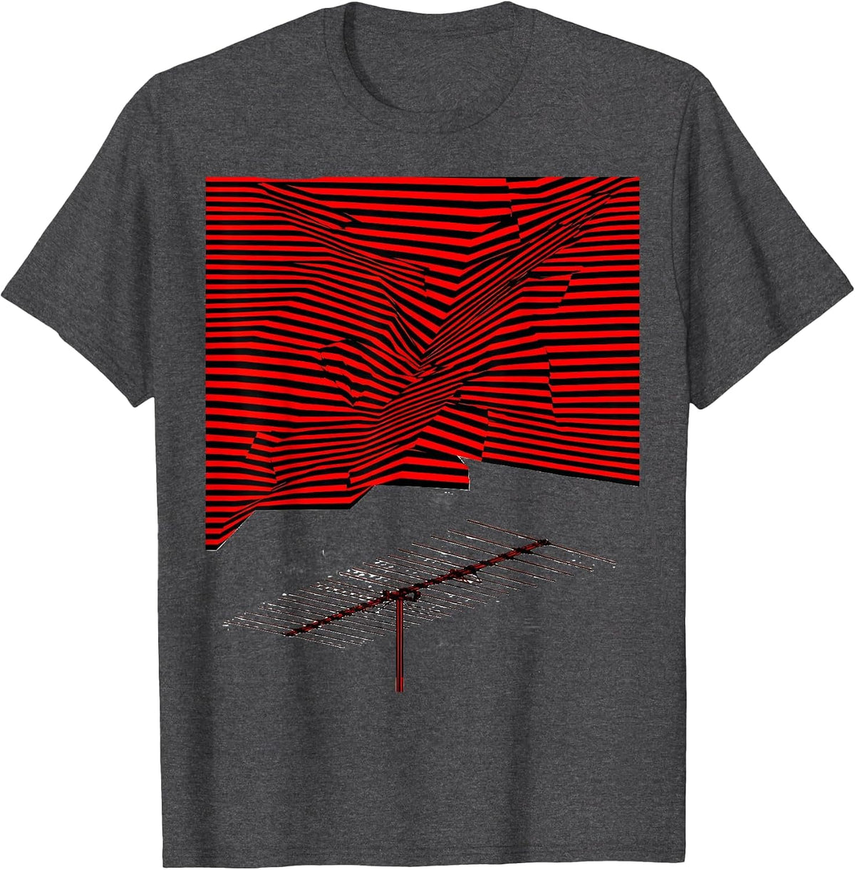 Chaotic Stripe Ham Radio Operator Hobbyist Humor T-Shirt - Dark Heather Grey