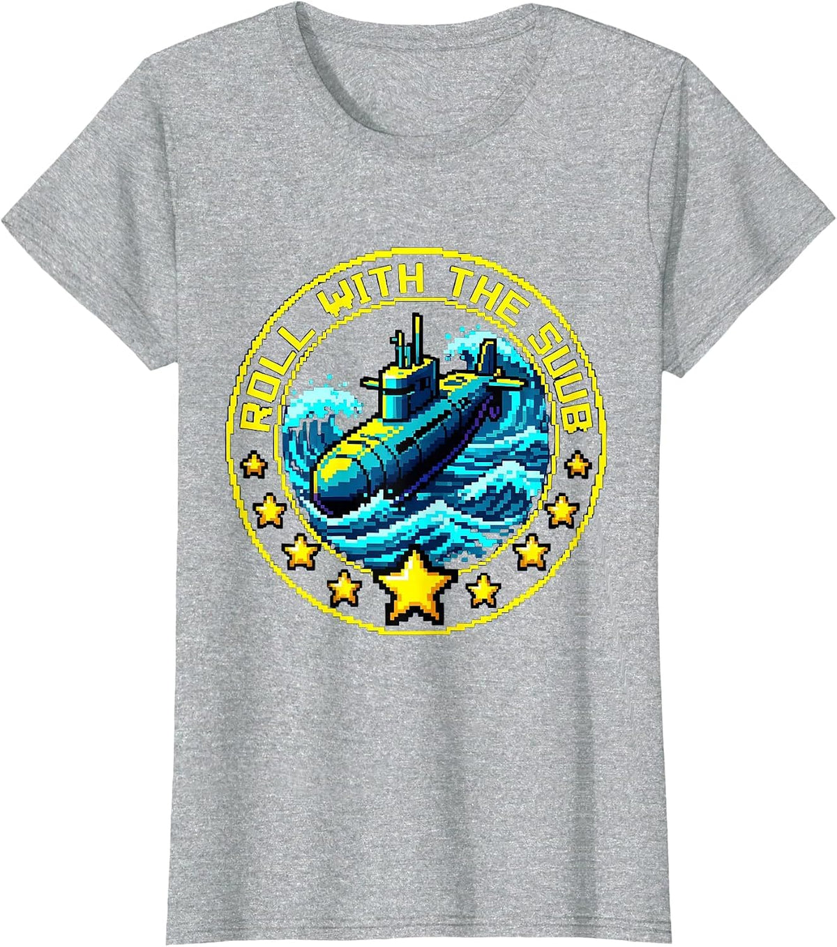 Roll with the Sub Substitute Teacher Design T-Shirt - Heather Grey