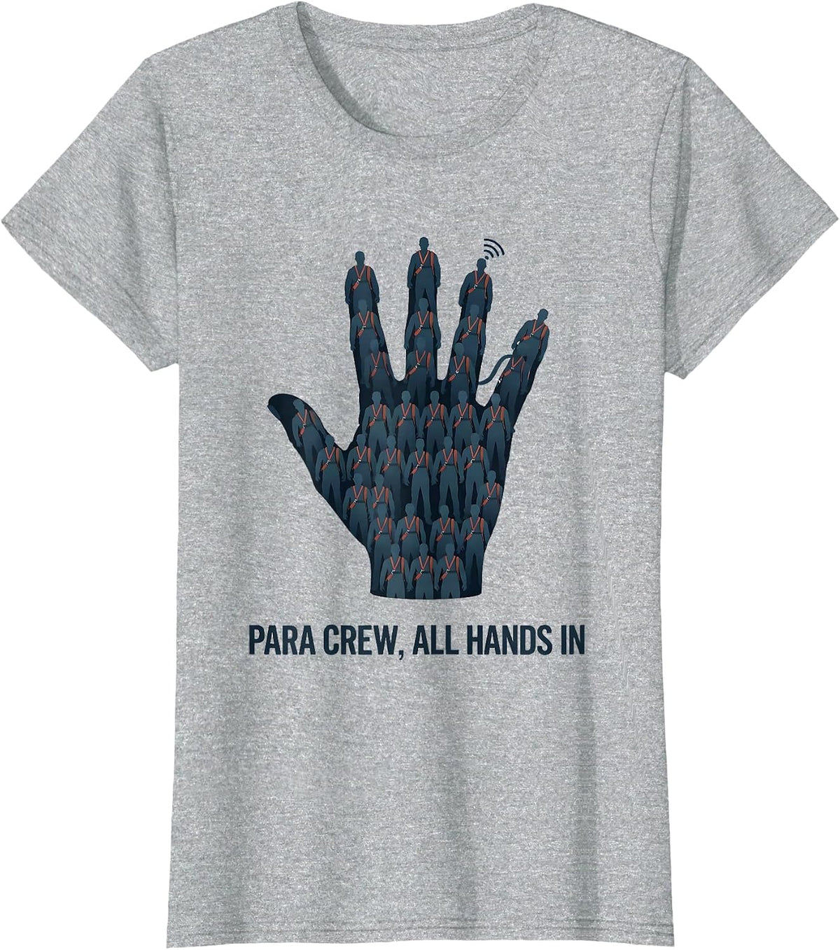 Para Crew All Hands In Funny Paraprofessional Paraeducator T-Shirt - Heather Grey