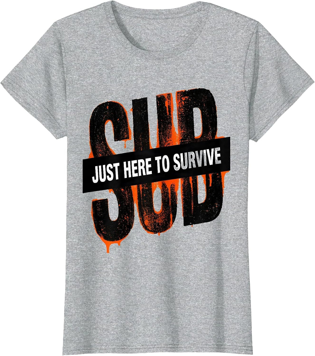 Just Here To Survive Substitute Teacher Design T-Shirt - Heather Grey
