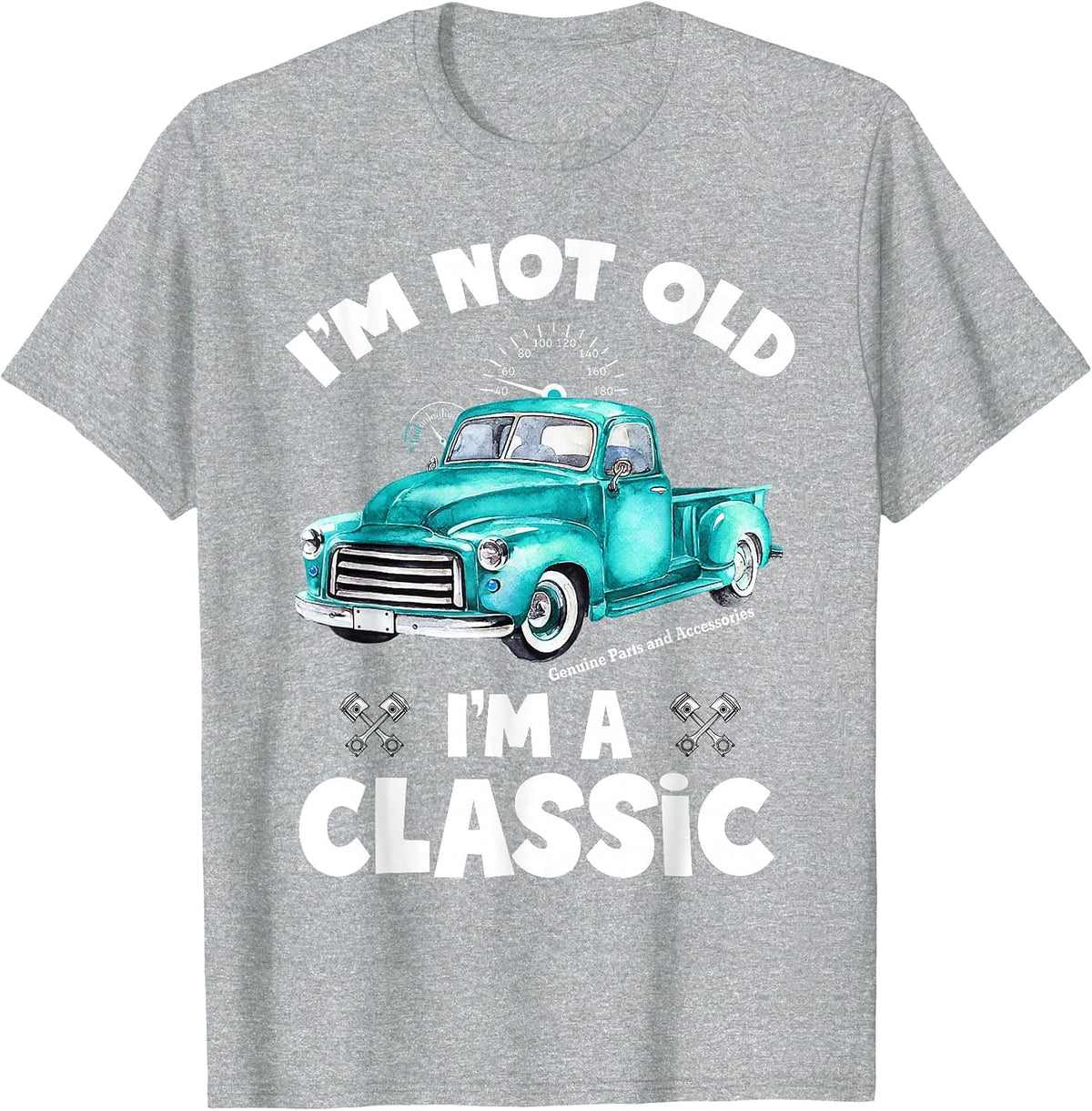 Retro Vintage I'm Not Old I'm Classic Funny Car Graphic T-Shirt - Heather Grey