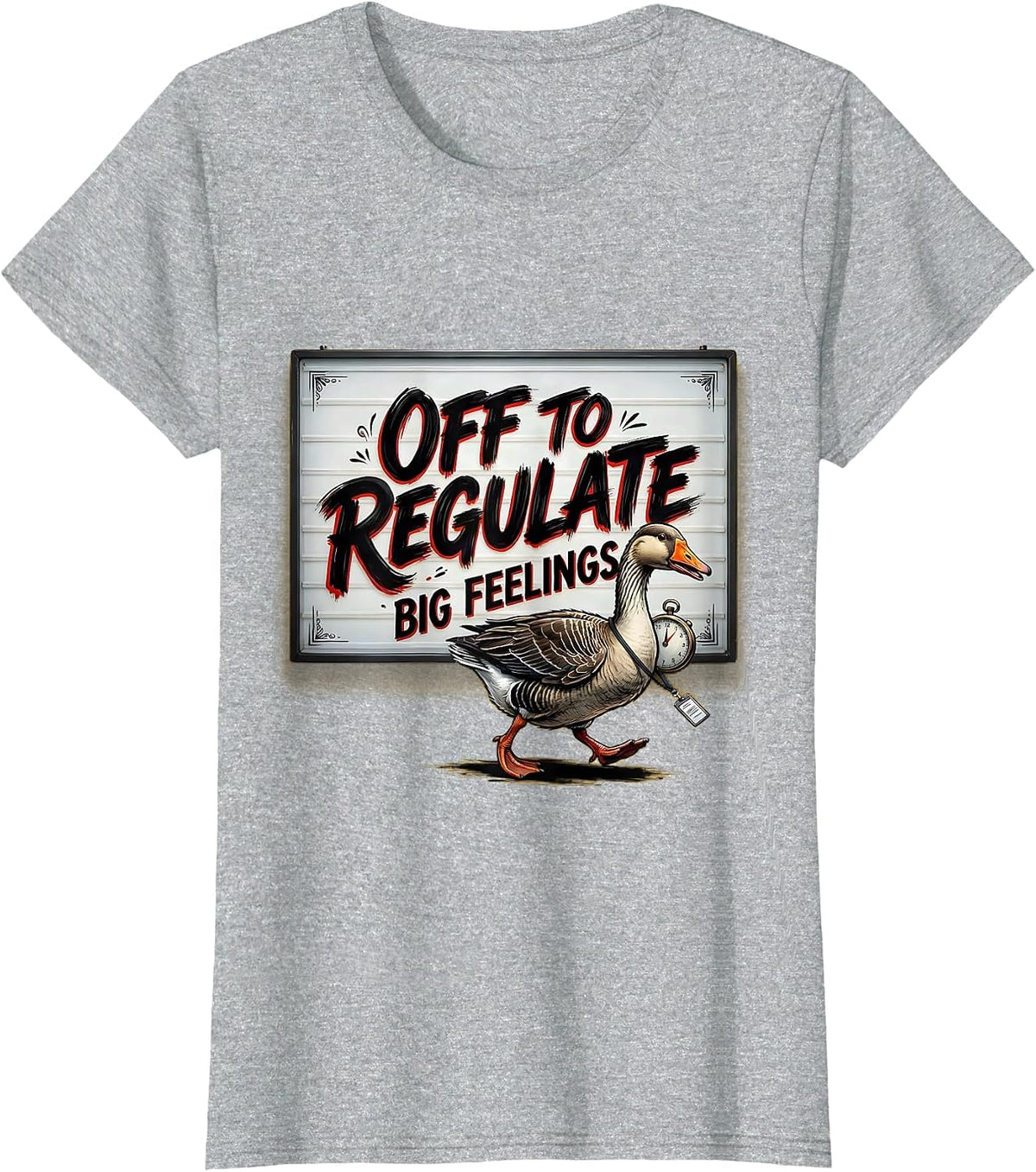 Women's Off To Regulate Big Feelings Funny Mental Health Counselor T-Shirt - Heather Grey