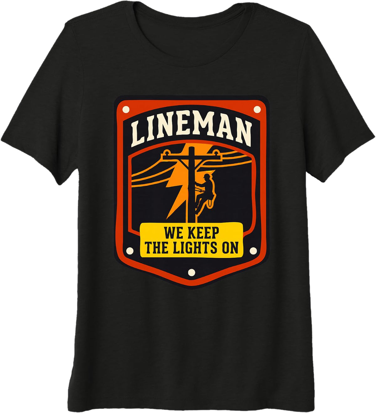 Lineman Gifts for Men Journeyman Lineworker Line Premium Tri-Blend T-Shirt - Black
