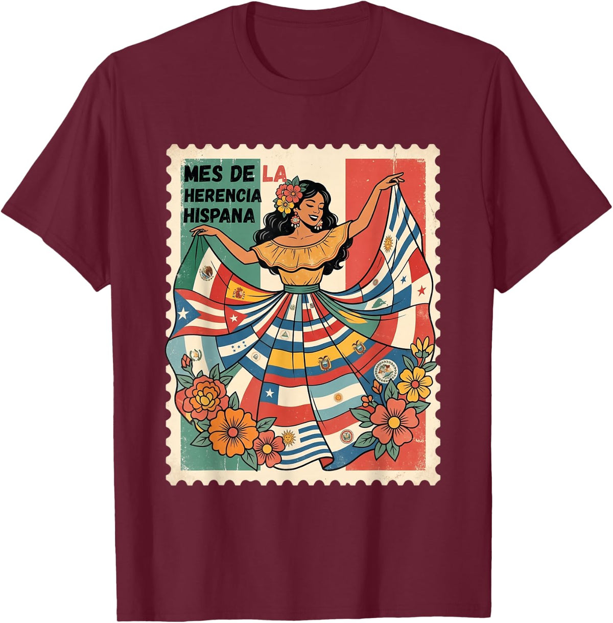 Mexican T-Shirt - Burgundy