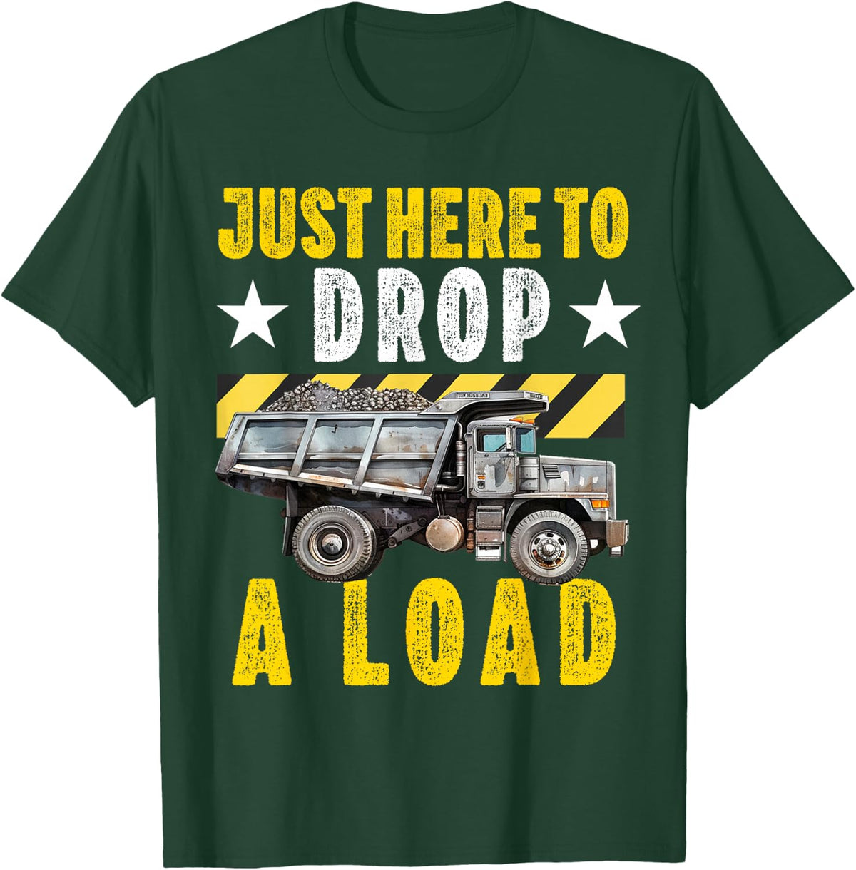 Men Adult Dumping truck Trailer T-Shirt - Dark Green