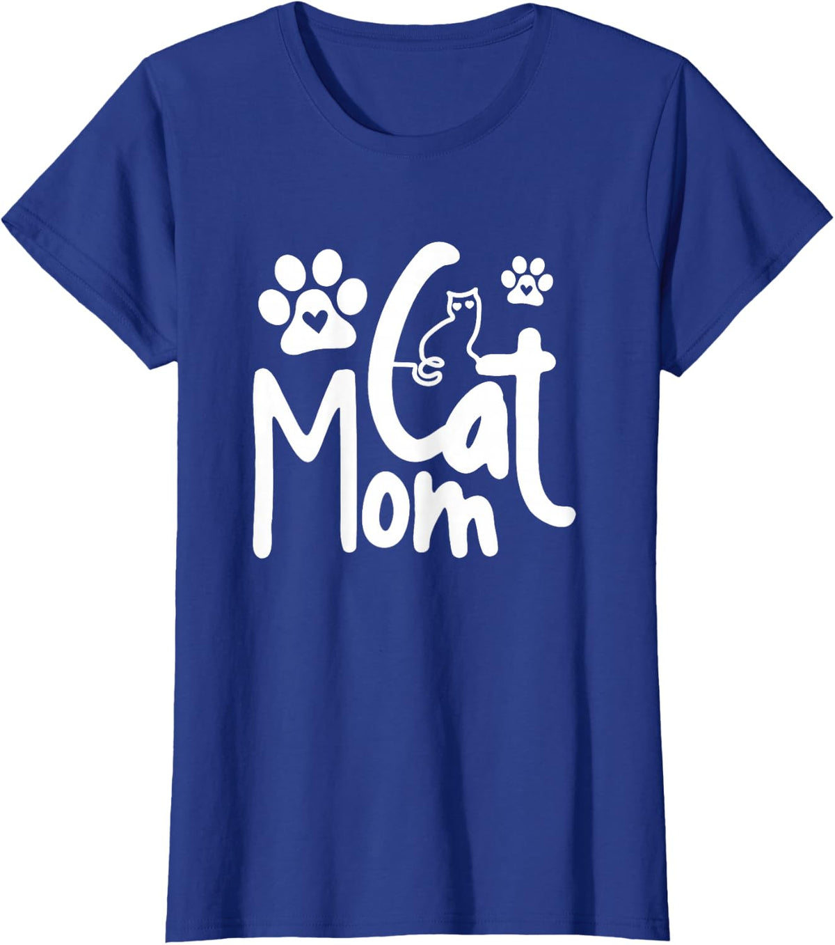 Cat Mom - Funny Cat Paw - Gift Idea - Classic T-Shirt - Royal Blue
