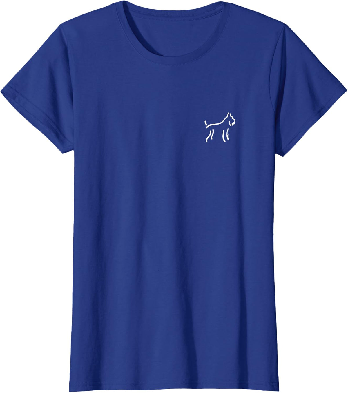 Simple Minimalist Badge Patch Line Art Giant Schnauzer T-Shirt - Royal Blue