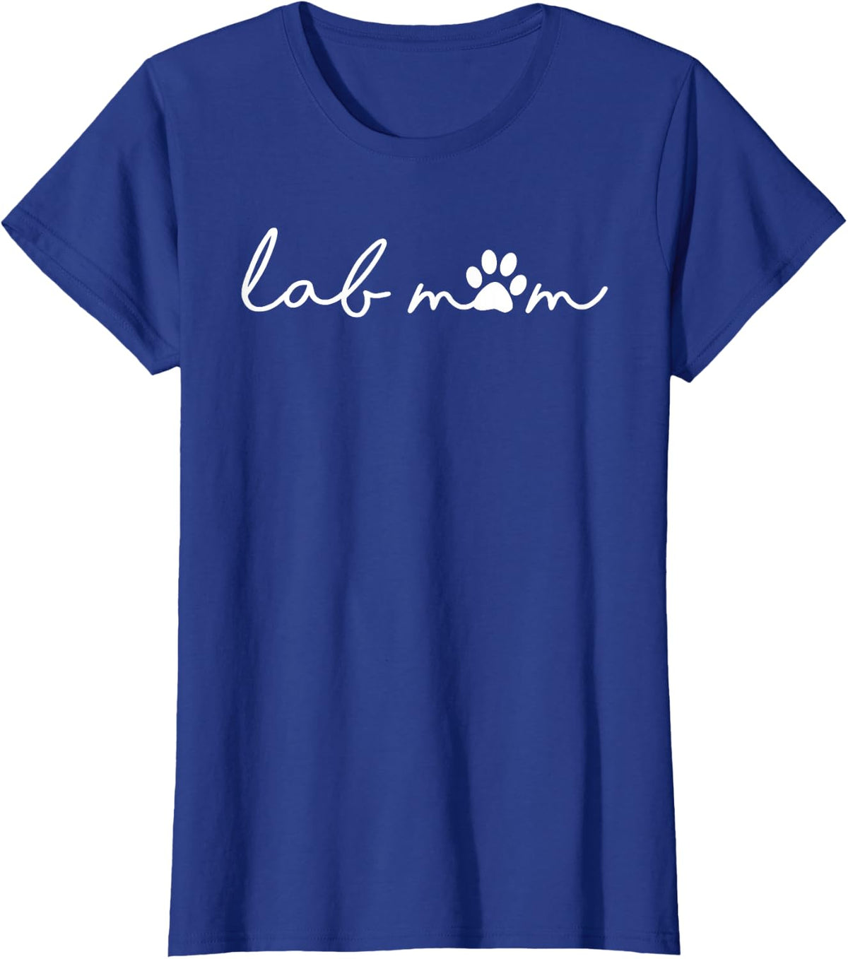 Lab Dog Mom with Pawprint for Humans Labrador Retriever Mama T-Shirt - Royal Blue