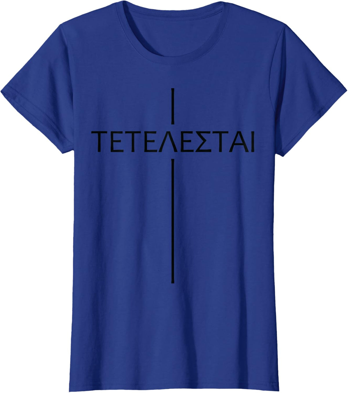 TETELESTAI It is Finished Christian Cross Jesus Easter T-Shirt - Royal Blue