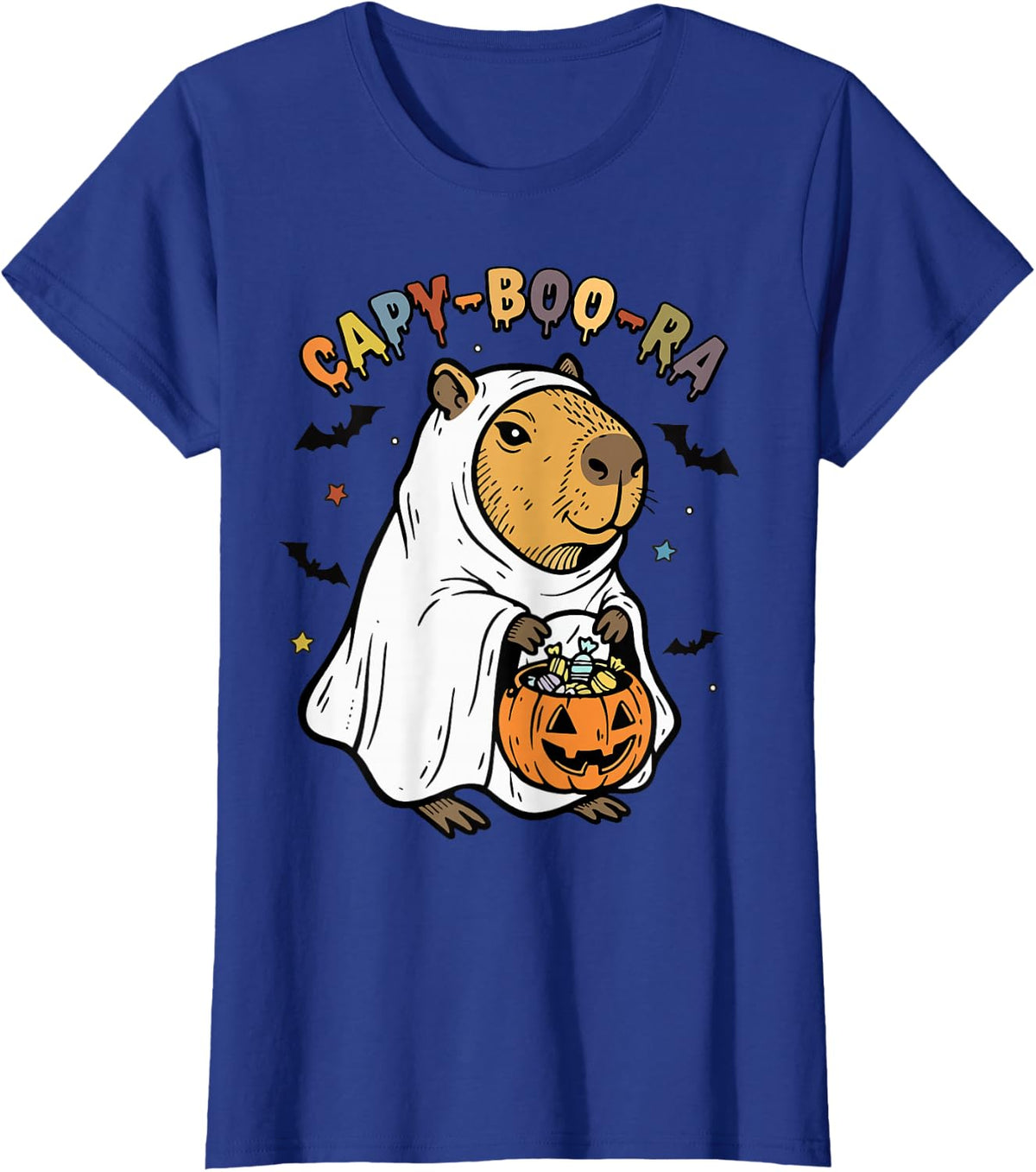 Capy-Boo-Ra Cappy Halloween Funny Capybara Costume Cute T-Shirt - Royal Blue