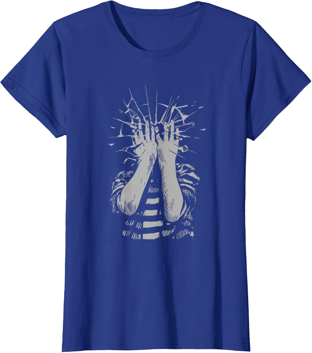 Shattered Emotions Emo Sad Depressing Broken Heart Break Up T-Shirt - Royal Blue