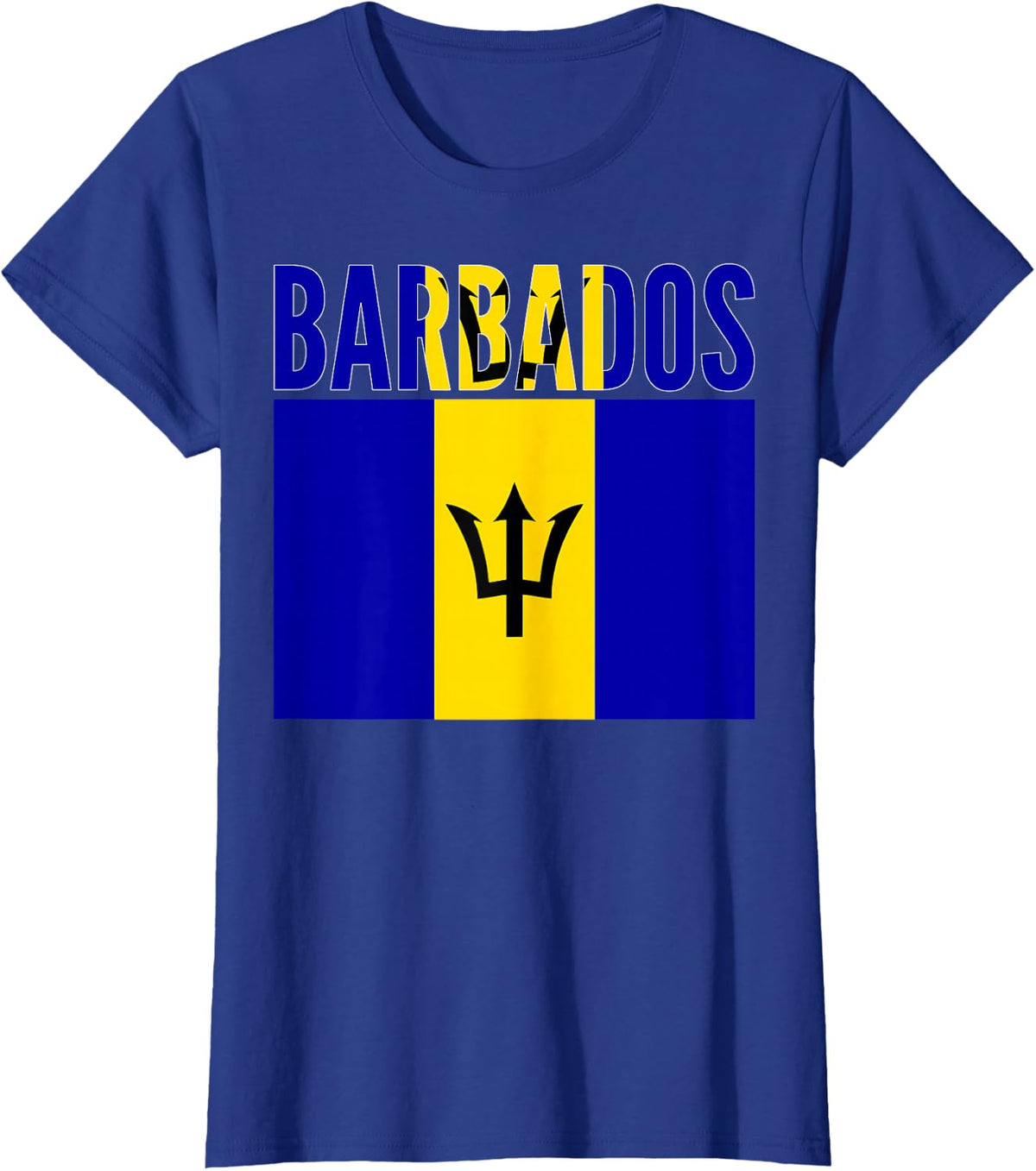 Barbadian - Barbados Country Flag T-Shirt - Royal Blue