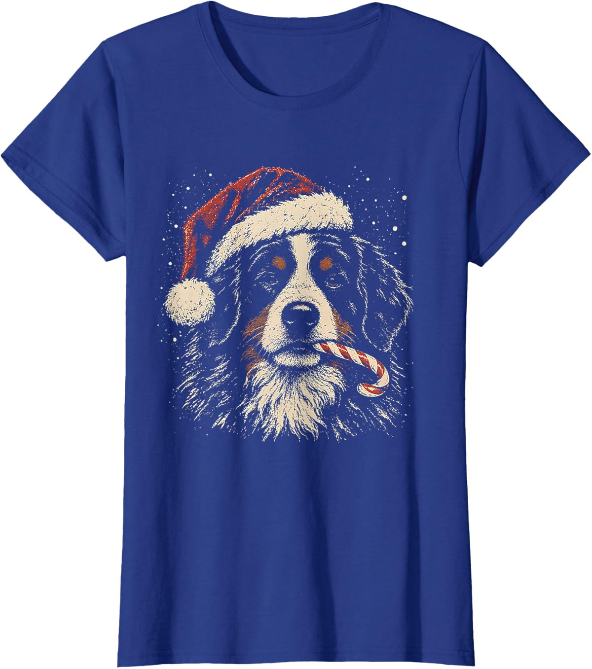 Christmas Bernese Mountain Dog Candy Cane T-Shirt - Royal Blue